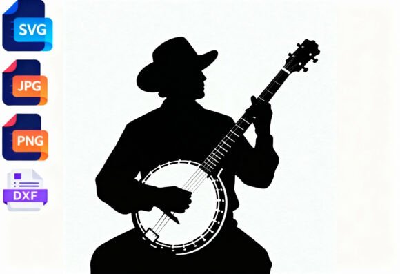 Cowboy Banjo Player Silhouette SVG Review for Real Projects