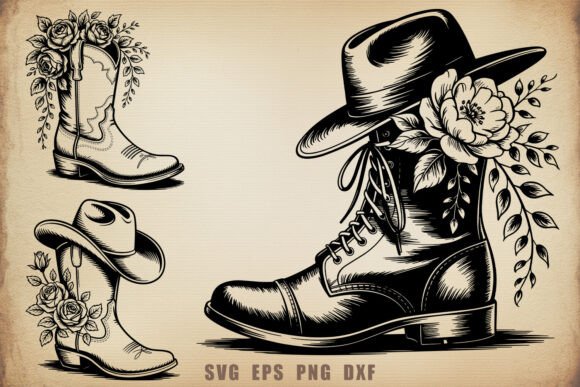 Cowboy Boot Flower Hat SVG Bundle Review for Real Projects