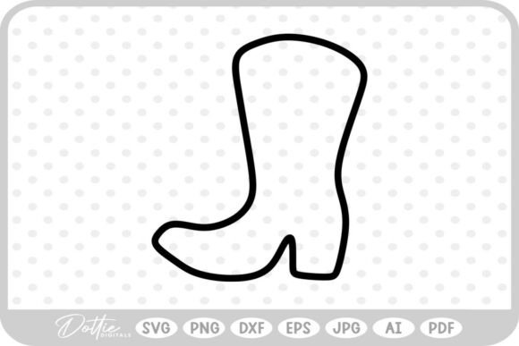 Cowboy Boot Outline for Real Embroidery Projects