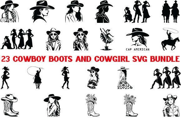 Cowboy Boots and Cowgirl SVG Bundle for Real Embroidery Projects