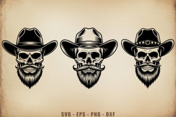 Western Beard Skull SVG Bundle Review: A Bold Statement for Embroidery Projects