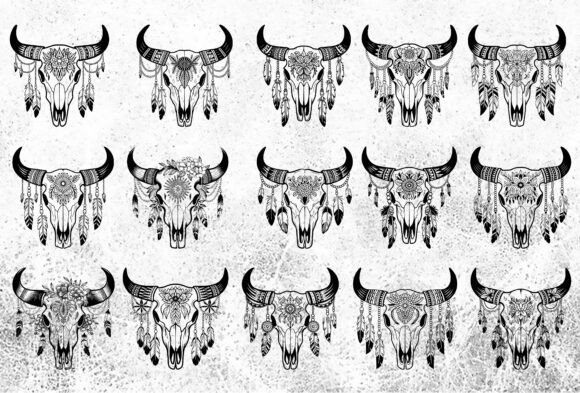 Western Cow Skull SVG Bundle for Embroidery Projects